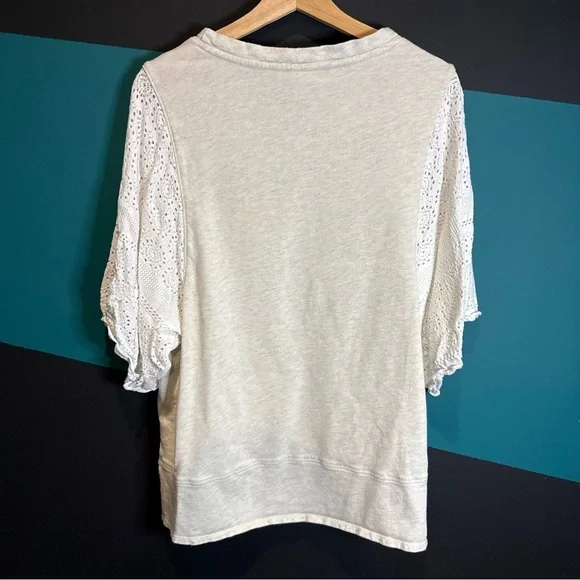 Anthropologie Akemi Kin Coro Dolman Crochet Knit Pullover Sweatshirt Large - Picture 5 of 13